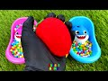 Satisfying Video | Mixing Rainbow Candy in 3 Magic BathTubs FROM PlayDoh Bottles | Slime & ASMR