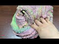 RELAXING WITH CLAY PIPING BAG & GLITTER | Mixing Random Things Into GLOSSY Slime #1975