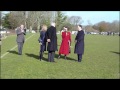 Princess Anne arrives in the Island by Royal Helicopter at Grainville playing fields