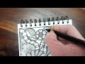 Easy Floral art || Zentangle drawing || Floral Zen mandala drawing || Floral art || Zendoodle art