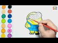 Drawing and Coloring Minions For Children, Drawing and Coloring Kids and Toddler #19 #howtodraw