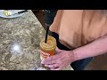 Natural Peanut butter mixing.