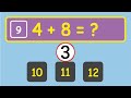 Maths Quiz to increase IQ | One digit Addition Quiz for kids