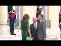 LIVE: French President Emmanuel Macron welcomes Jordan’s King Abdullah and Queen Rania at the Ely…