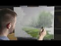 Live Painting of a Misty Meadow
