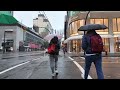 【4K】Vancouver City Christmas Walk in The Rain, Travel Canada 2023, Binaural City Sounds