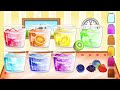 Draw and color muffins and cupcakes with colorful toppings in rainbow colors