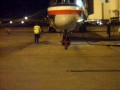 Night marshalling an American MD-80