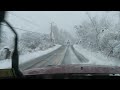 Driving in the snow.   Vermont.