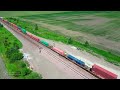 Double Stack Intermodal with Empty Well Cars! Outside Ogden, Iowa