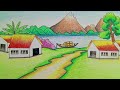 How to Draw Beautiful Nature Landscape Drawing Scenery || Easy Scenery Drawing for Beginners
