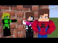 JJ and Mikey vs POV Spider-Man vs Hulk Hunter Shooting Run - Maizen Minecraft Animation