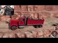 Transporting heavy rocks through dangerous roads - BeamNG.Drive | Thrustmaster TX