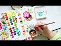 🎉🎉 BOTANICAL Watercolour Month Day 12 | Step by Step Tutorial JUL 2024