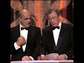 Sean Connery with Michael Caine and Roger Moore. Presenting Best Actor Oscar at 1989 Academy Awards.