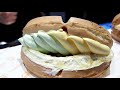 두툼한 크림치즈 생크림 와플 / 여러가지 맛 - 홍대와플2 / Big waffles with whipped cream / korean street food