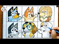 Drawing and Coloring Bluey and His Friends 🐶❤️🧡🌈 Draw Bluey and Friends with Me!