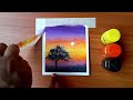 Super easy painting 🎨/very easy poster colour moonlight painting 🤓/easy painting ideas