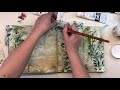 Escape - art journaling with collage, acrylic paints and napkins - process video
