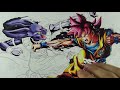 Drawing  Goku Super Saiyan GOD VS Beerus EPIC Battle