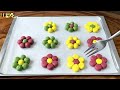 Làm Bánh Quy Bông Hoa Màu Rau Củ Siêu Đơn Giản, Dễ làm| Làm Bánh Quy Bơ| Flower cookies |Nhacosen