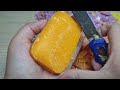 ASMR cutting dry soap ❤️💜💛Soap carving.❤️💜💛  Satisfying video. Relaxing sound/❤️💜💛3 COLORS❤️💜💛साबुन