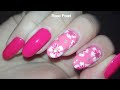 Flower Nail Art Tutorial on my Non Dominant Hand- Watch me Struggle 😂 | Rose Pearl