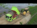 Nice Experience Of Pushing Stone | Stronger KOMATSU Bulldozer D51px Leveling | Truck5TON Unloading