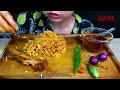 MUKBANG EATING||SPICY CHICKEN WITH POTATO CURRY, SPICY GOURD LEAF & WHITE RICE