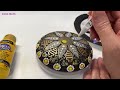 Honey Bee Dot Art Mandala Rock Painting Tutorial