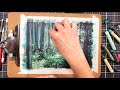 Misty Forest in Oil Pastel (Easy Tutorial)