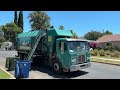 Hard Revving Garbage Truck on Los Angeles Trash