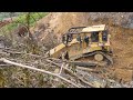The highest Risk Job CAT D6R XL Cutting Hill On Mountain Road Construction Part 2
