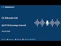 CL Educate Ltd Q4 FY2023-24 Earnings Conference Call