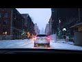 ⁴ᴷ⁶⁰ Winter Drive in Old Montréal and Downtown | 4K Binaural City Ambience