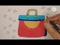 Woman Bag 👜  Shoes👠 Drawing, Painting, Coloring for Kids and Toddlers with watercolors|Bag and shoes