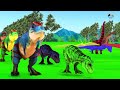 Paint Animals Dinosaur T Rex Carnivore Vs Herbivore Dinosaurs Adventure Fountain Crossing Animal