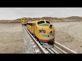 Big & Small Trains vs Giant Pit in BeamNG.Drive