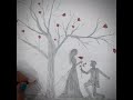 How to draw a romantic couple with night view scenery with pencil shading amazing drawing 🌹