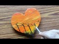 Sunset in heart painting with acrylic colours ||🌇 Step by step for beginners||