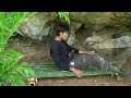 2 Days solo survival CAMPING. Heavy Rain, Survival in the Canyons, primitive shelter cave, cooking