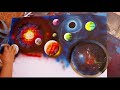 Planets and volcano spray art