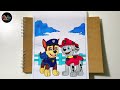 The process of coloring the Chase and Marshall  | Teach children to color Paw Patrol theme