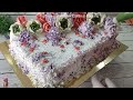 Quick decoration of a BIG cake! WITH THE SIMPLEST pastry NOZZLES! Italian meringue frosting!