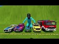 TRANSPORTING PIXAR CARS & FRUITS WITH COLORED & JOHN DEERE vs CLAAS vs TRACTORS - BeamNG.drive #983