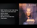Michael Bolton - Said I loved you, But I Lied