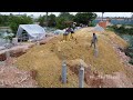 Start A New Project Filling Foundation!! Bulldozer Komatsu D21A Pushing Soil Into House's Foundation
