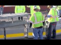 Golden Gate Bridge moveable median barrier installation: closeup and narrated (January 10, 2015)