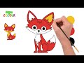 Learn to draw a FOX. Drawings for children.