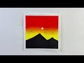 Easy Sunset Drawing | Poster colour painting | Watercolour drawing